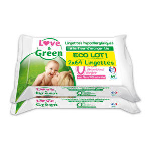 Lingettes bio Love&Green